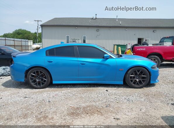 2C3CDXGJ8JH299070 2018 DODGE CHARGER Blue Вид задньої частини салону