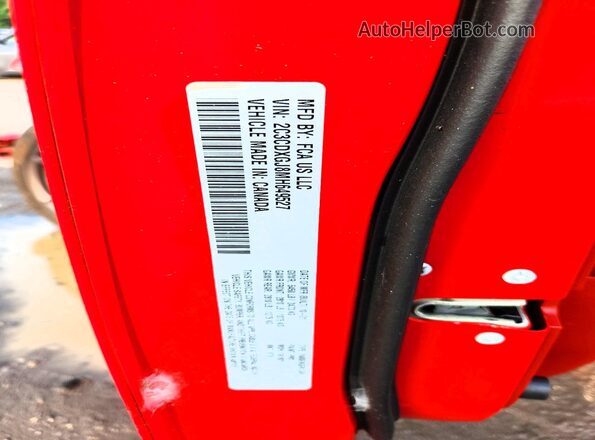 2C3CDXGJ8MH649527 2021 DODGE CHARGER Red VIN կոդի պիտակի տեսք