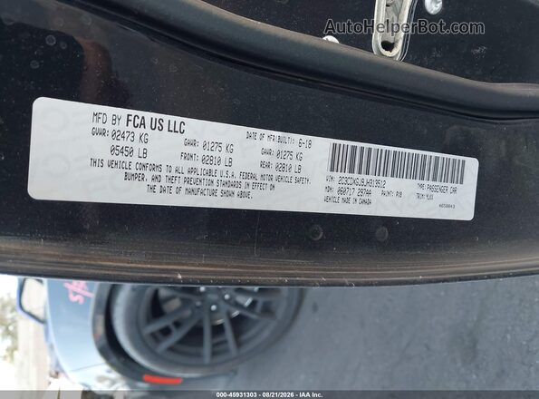 2C3CDXGJ9JH313512 2018 DODGE CHARGER Black ძრავის განყოფილების ხედი