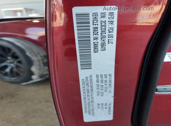 2C3CDXGJ9LH166479 2020 DODGE CHARGER Red Vista de la etiqueta del VIN