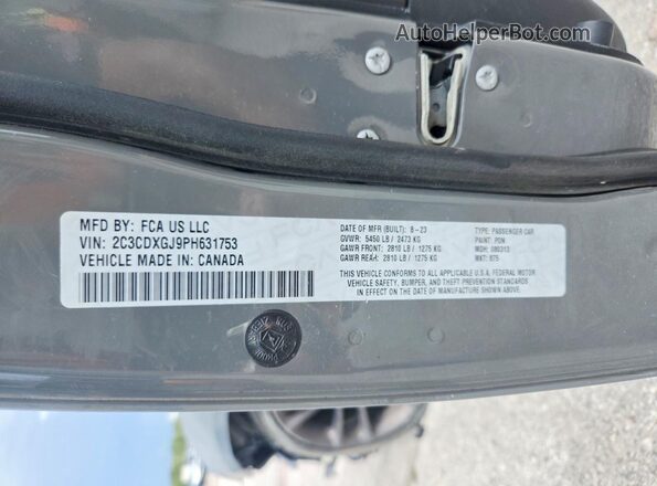 2C3CDXGJ9PH631753 2023 DODGE CHARGER Black ძრავის განყოფილების ხედი