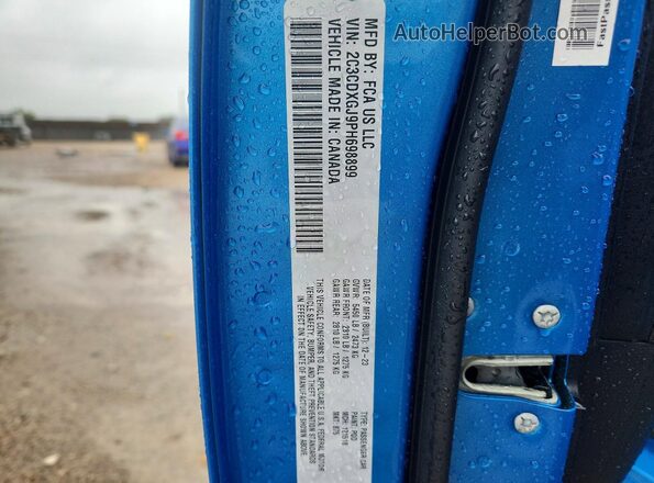 2C3CDXGJ9PH698899 2023 DODGE CHARGER Blue Вид наклейки з VIN-кодом