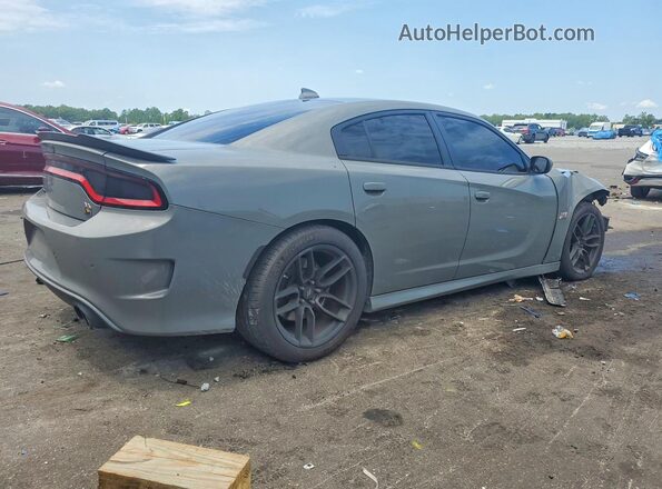 2C3CDXGJXKH594611 2019 DODGE CHARGER Gray Trasero derecho
