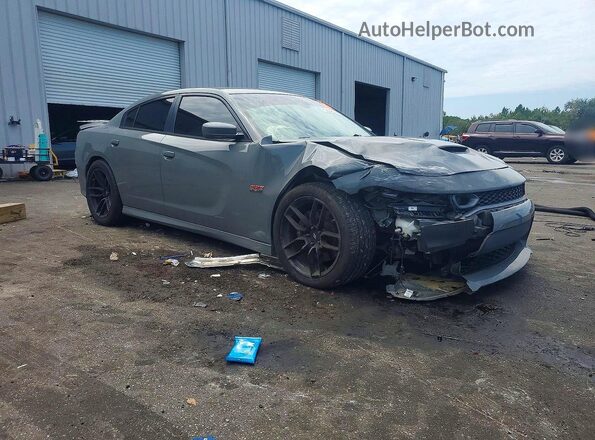 2C3CDXGJXKH594611 2019 DODGE CHARGER Gray Delantero derecho