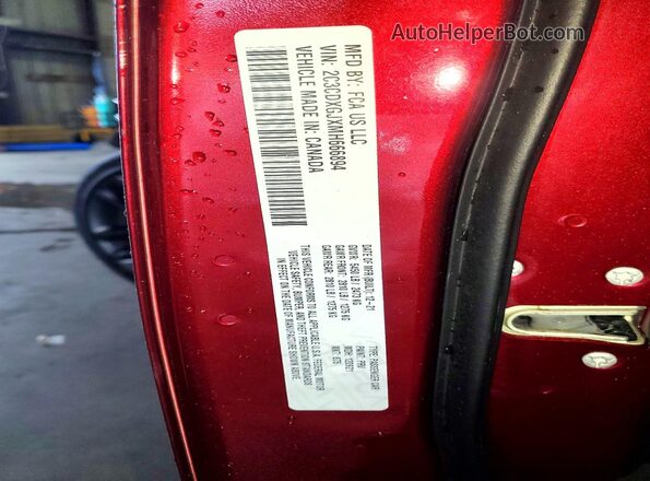 2C3CDXGJXMH666894 2021 DODGE CHARGER Burgundy VIN sticker view