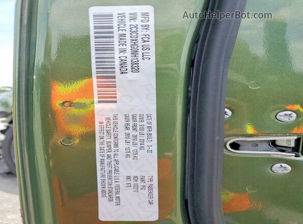 2C3CDXHG0NH138320 2022 DODGE CHARGER Green ძრავის განყოფილების ხედი
