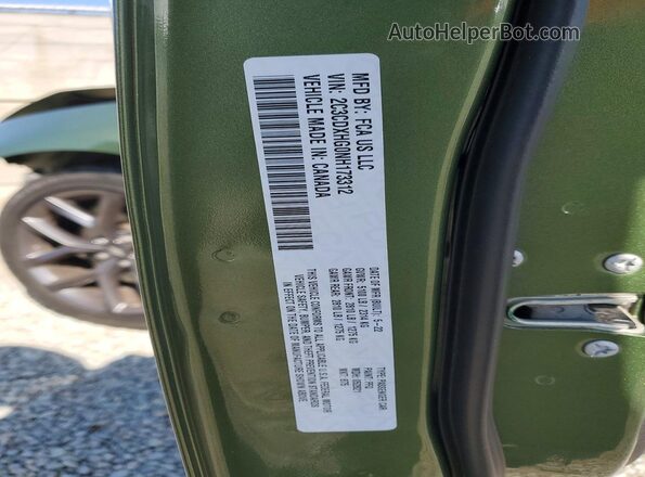 2C3CDXHG0NH173312 2022 DODGE CHARGER Green VIN կոդի պիտակի տեսք