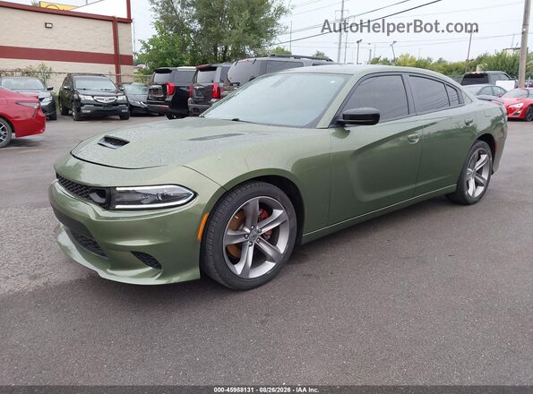 2C3CDXHG0NH244704 2022 DODGE CHARGER Green წინა მარცხენა ხედი სამი მეოთხედიდან