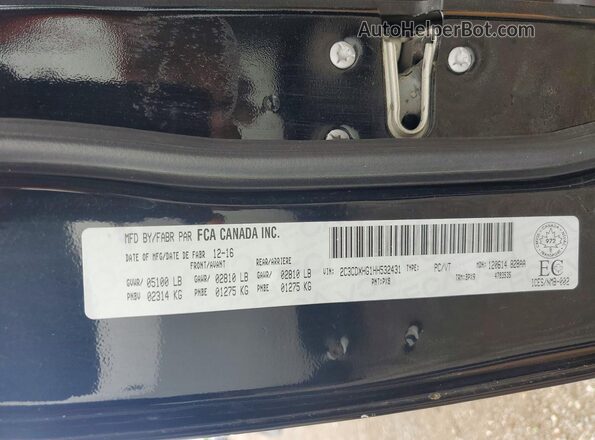 2C3CDXHG1HH532431 2017 DODGE CHARGER Black VIN sticker view