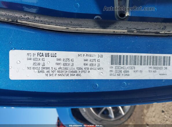 2C3CDXHG1LH153678 2020 DODGE CHARGER Blue Widok komory silnika