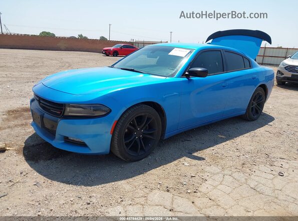2C3CDXHG2GH126978 2016 DODGE CHARGER Blue Առջևի ձախ երեք քառորդ տեսարան
