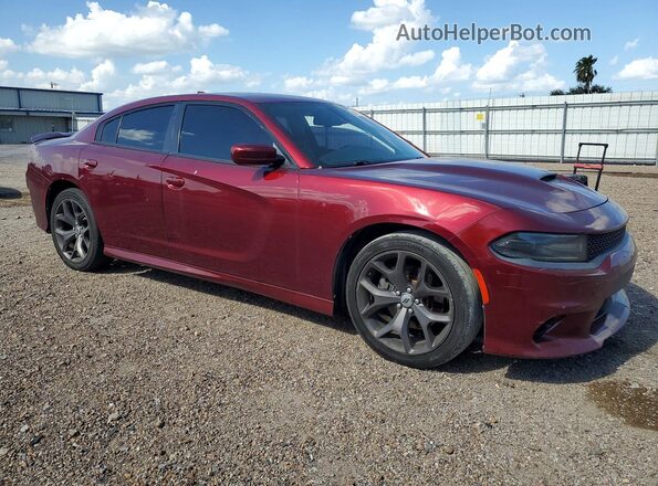 2C3CDXHG3KH670995 2019 DODGE CHARGER Maroon Delantero derecho