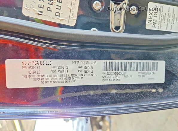 2C3CDXHG4GH330326 2016 DODGE CHARGER Black Вид підкапотного простору