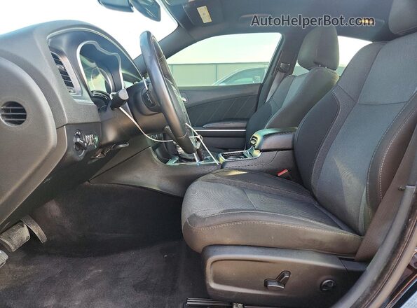 2C3CDXHG4GH356344 2016 DODGE CHARGER Black Widok wnętrza z przodu