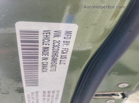 2C3CDXHG4NH240770 2022 DODGE CHARGER Green Շարժիչի բաժամունքի տեսք