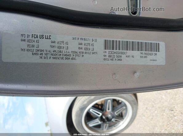 2C3CDXHG5GH302017 2016 DODGE CHARGER Silver Vista del compartimento del motor