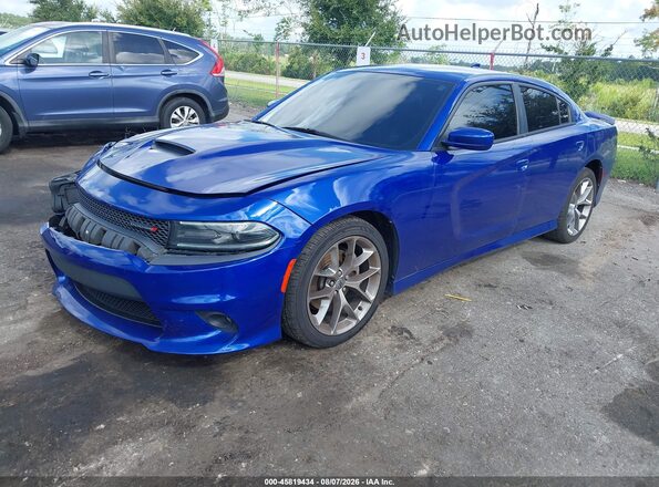 2C3CDXHG5KH626948 2019 DODGE CHARGER Blue Vista tres cuartos delantera izquierda