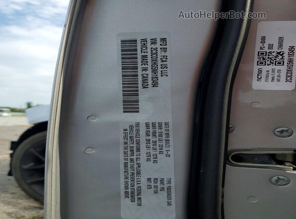 2C3CDXHG5NH183494 2022 DODGE CHARGER Серебряный Вид наклейки с VIN-кодом