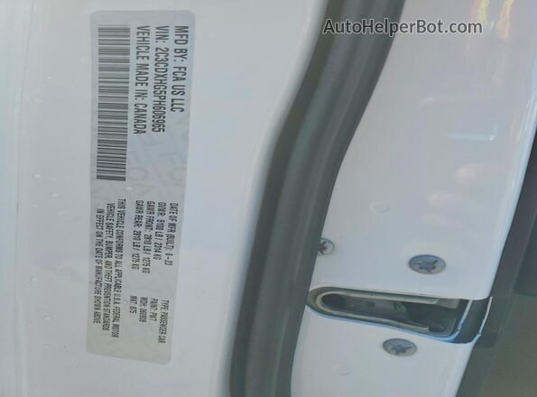 2C3CDXHG5PH606965 2023 DODGE CHARGER White Vista de la etiqueta del VIN