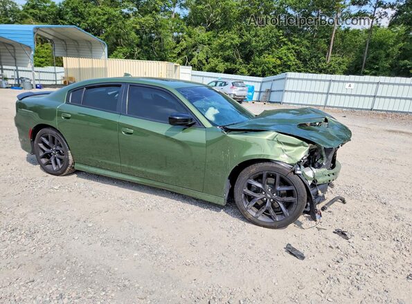 2C3CDXHG6MH507650 2021 DODGE CHARGER Зеленый Передняя правая четверть