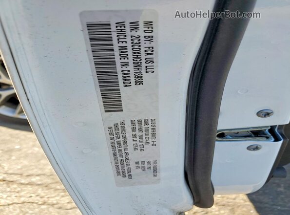 2C3CDXHG6NH189885 2022 DODGE CHARGER White VIN կոդի պիտակի տեսք