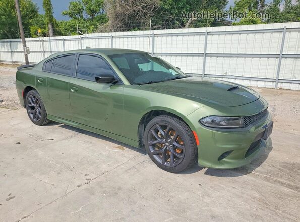2C3CDXHG6NH227907 2022 DODGE CHARGER Зеленый Передняя правая четверть