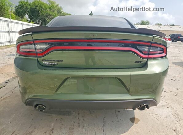 2C3CDXHG6NH227907 2022 DODGE CHARGER Зеленый Вид сзади