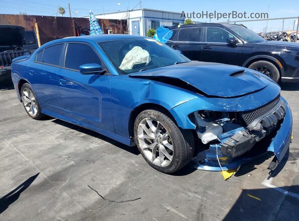2C3CDXHG7LH188113 2020 DODGE CHARGER Blue Delantero derecho