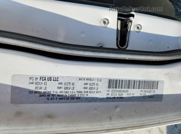 2C3CDXHG8GH266209 2016 DODGE CHARGER Белый Вид подкапотного пространства