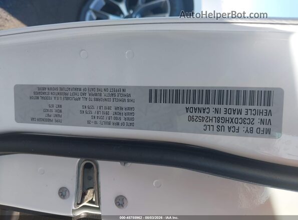 2C3CDXHG8LH245290 2020 DODGE CHARGER White Շարժիչի բաժամունքի տեսք