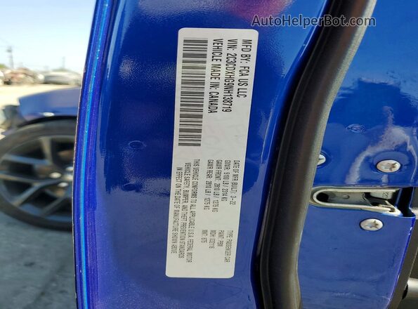 2C3CDXHG9NH138719 2022 DODGE CHARGER Blue Вид наклейки з VIN-кодом