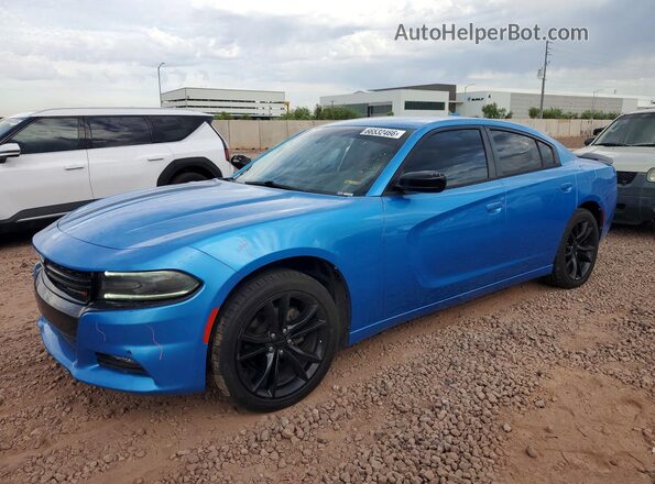 2C3CDXHGXGH143690 2016 DODGE CHARGER Blue Rear left