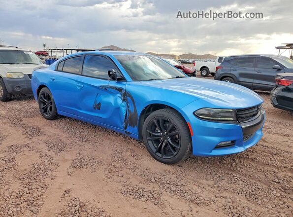 2C3CDXHGXGH143690 2016 DODGE CHARGER Blue Front interior view