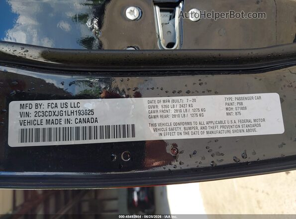 2C3CDXJG1LH193625 2020 DODGE CHARGER Черный Вид подкапотного пространства
