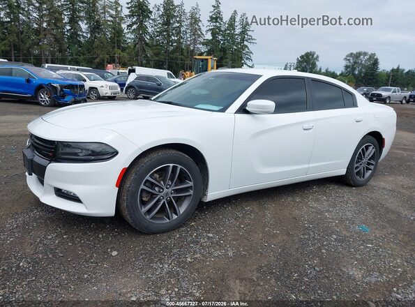 2C3CDXJG2KH668407 2019 DODGE CHARGER White Առջևի ձախ երեք քառորդ տեսարան