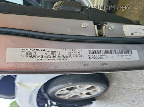 2C3CDXJG3GH293683 2016 DODGE CHARGER Серый Вид подкапотного пространства