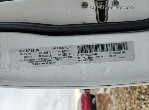 2C3CDXJG6GH144460 2016 DODGE CHARGER Белый Вид подкапотного пространства