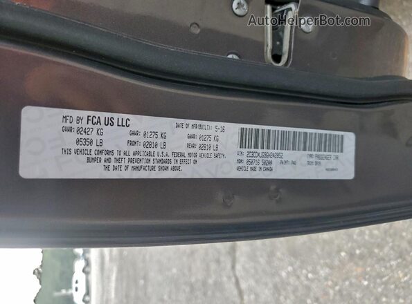 2C3CDXJG9GH242852 2016 DODGE CHARGER Gray Շարժիչի բաժամունքի տեսք