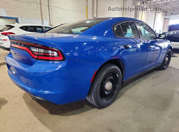 2C3CDXKT5KH676822 2019 DODGE CHARGER Blue Задня права чверть