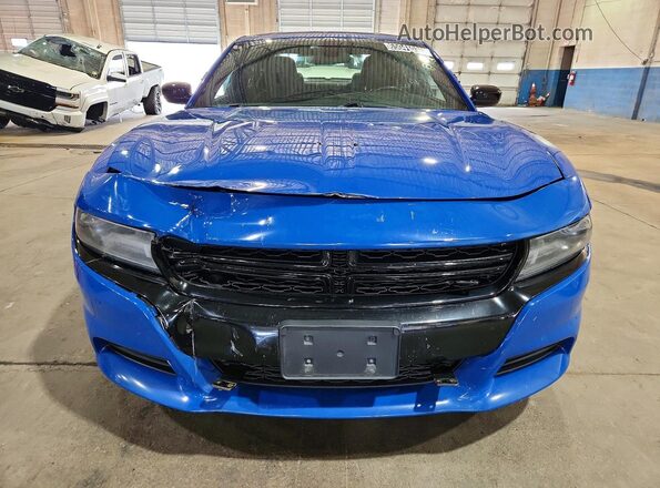2C3CDXKT5KH676822 2019 DODGE CHARGER Blue Вид спереду