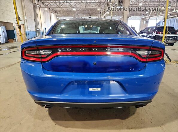 2C3CDXKT5KH676822 2019 DODGE CHARGER Blue Вид ззаду