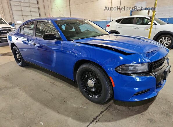 2C3CDXKT5KH676822 2019 DODGE CHARGER Blue Передня права чверть