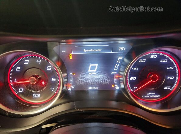 2C3CDXKT5KH676822 2019 DODGE CHARGER Blue Вид щитка приладів