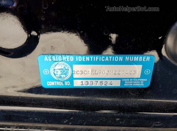 2C3CDXL90JH220423 2018 DODGE CHARGER Black ძრავის განყოფილების ხედი