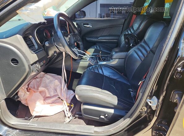 2C3CDXL90JH220423 2018 DODGE CHARGER Black წინა სალონის ხედი
