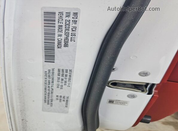 2C3CDXL93PH638466 2023 DODGE CHARGER Белый Вид наклейки с VIN-кодом