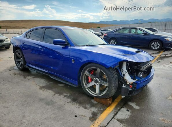 2C3CDXL98JH318566 2018 DODGE CHARGER Blue Delantero derecho