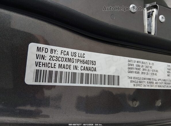 2C3CDXMG1PH640763 2023 DODGE CHARGER Black Widok komory silnika