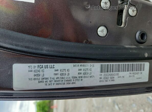 2C3CDZAG0GH231993 2016 DODGE CHALLENGER Gray Engine compartment view