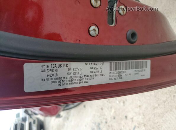 2C3CDZAG0HH598538 2017 DODGE CHALLENGER Red Engine compartment view